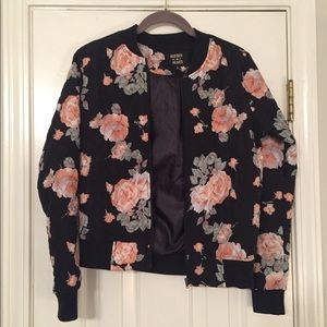 Floral quilted bomber  jacket.